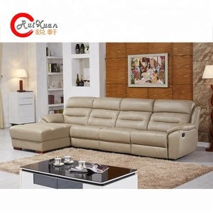 Multifunctional Living Room Genuine Leather Sectional Corner Sofa Sets with Recliner G50
