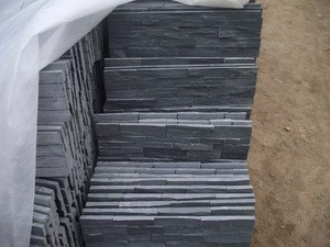 natural black slate stone wall cladding