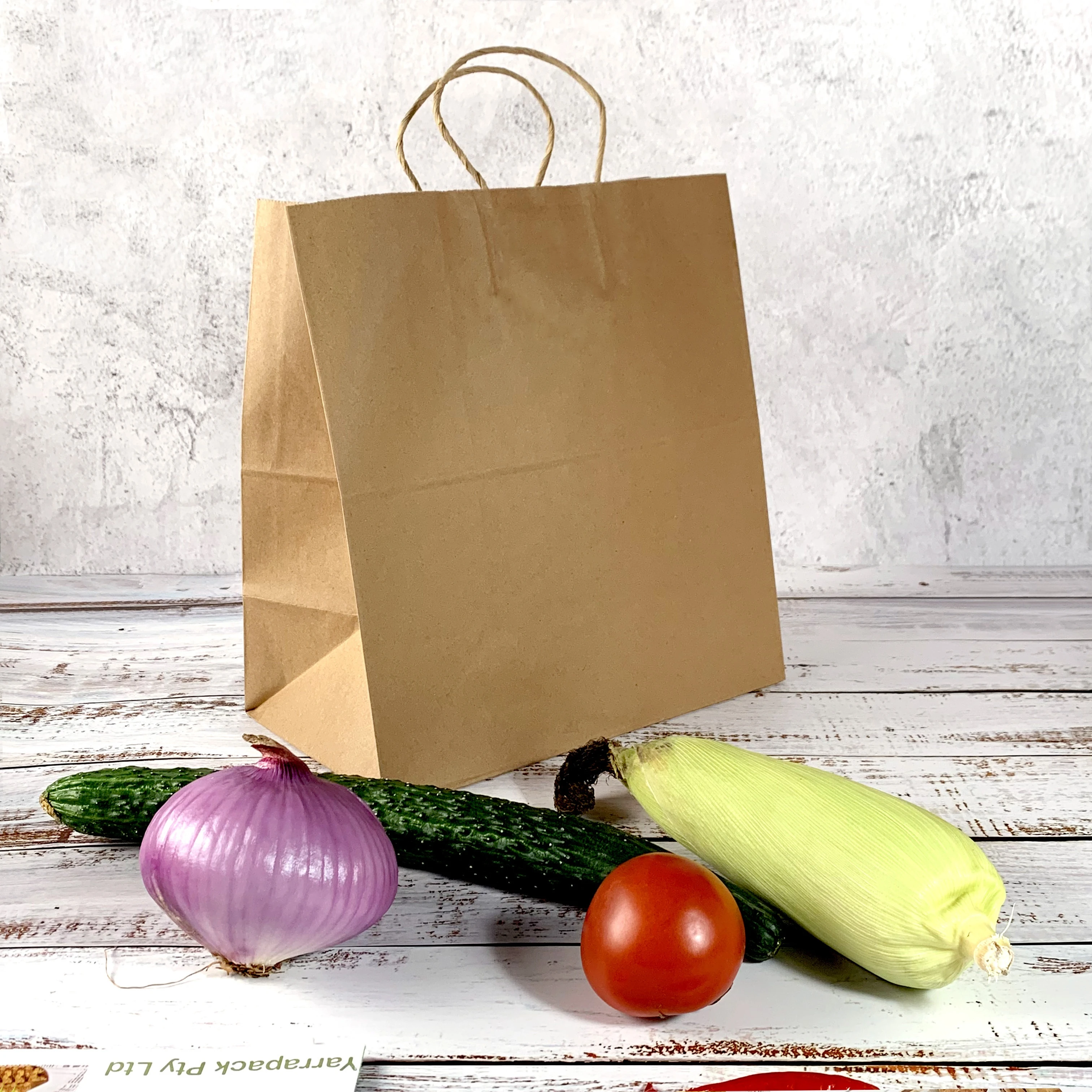 Natural Eco-friendly Custom Made Restaurant Kraft Food Paper Bags Lunch Grocery Paper Bags Brown Kraft Paper Bags