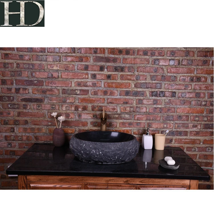 Natural Stone Sink Black Granite Stone Bathroom Sink Hand Basins for Sale