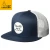 Import New Arrival Wholesale Custom blue  white woven Embroidery logo with adjustable mesh trucker Snapback Hat cap from China