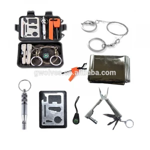 new outdoor survival gear tools camping survival kit for hiking with emergency blanket