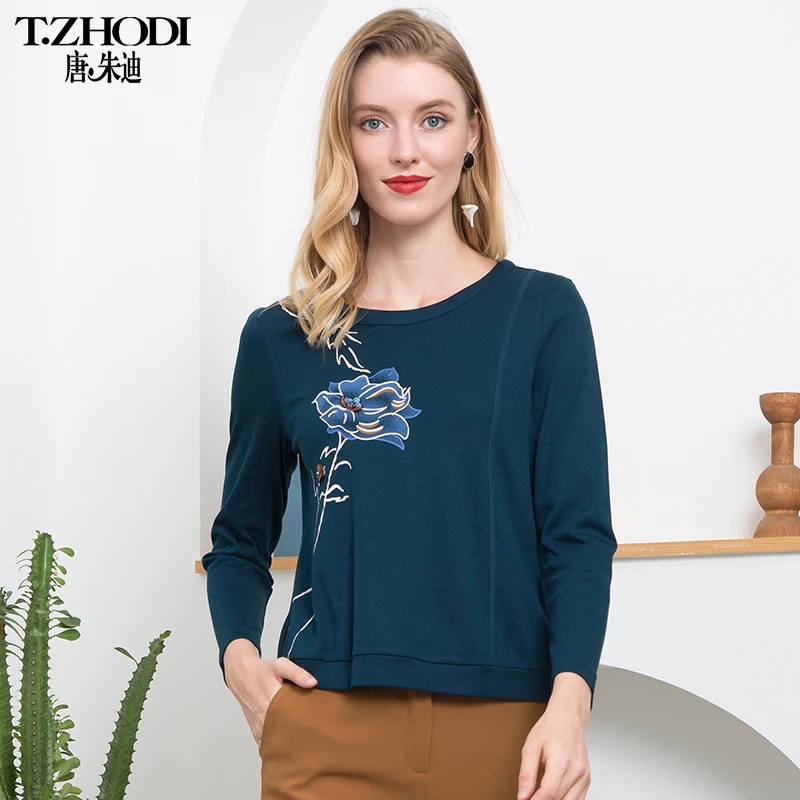 New Solid Color Applique Casual Woman Shirts And Blouses Cotton Comfortable Designer Shirts For Women 2021