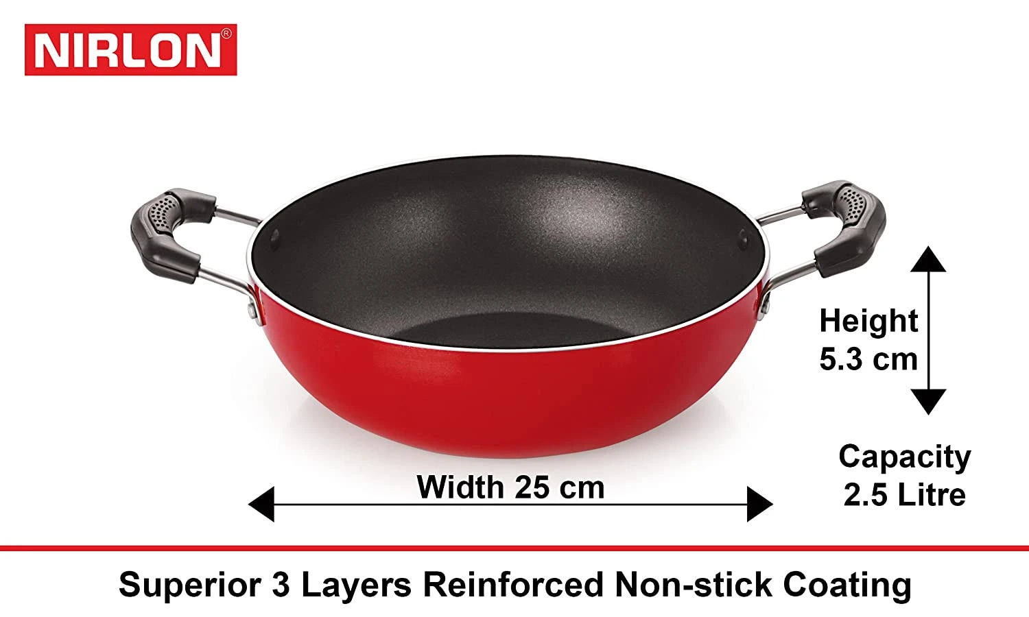 non stick cookware sets new design latest high resistant Non-Stick Gas Compatible Superior Quality 5 Piece Cookware Combo Set with Red and Black Color