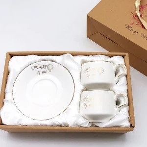 Nordic Ins premium Phnom Penh Coffee Cup saucer Set alphabet two saucer gift box afternoon tea cup