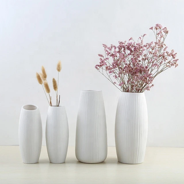 Nordic White Ceramic Home Decor Luxury Flower Vase Art Decorative Accessories For Home