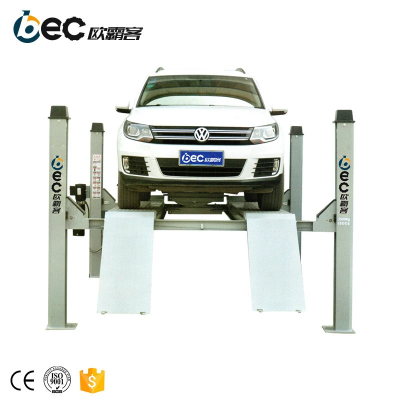OBC-F3500 4 post hydraulic wheel alignment car lift with rolling jack