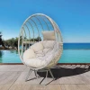 OC031 - Black hanging patio swing egg shape swing and orange waterproof cushion for garden furniture