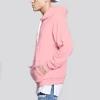 OEM blank desig and t-shirts product type pink blank hooded t shirts long sleeves hooded 100% cotton t shirt men with drawstring