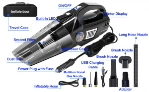 OEM Handheld Car Vacuum Cleaner Air Pump 4-in-1 Car Air Pump Digital Display Wholesale Cordless Portable Vacuum Cleaner