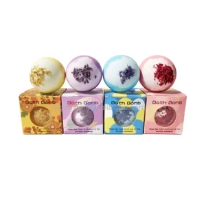 OEM  Nwe Dry Flower Extract Essential Oils Bath Salt Balls  Gift Set Flower Fizzy Spa Bubble Bath Bomb Gifts Idea for Men /Women