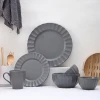 OEM / ODM serving matte gray glaze restaurant food serving modern style tableware porcelain dinnerware sets