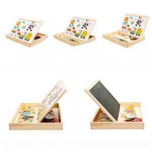 OEM Wooden education toys for kids wooden magnetic block puzzle wooden toy