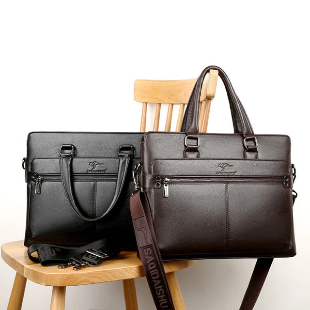 OEMnew fashion men&#x27;s PU leather briefcase large capacity business casual tide men&#x27;s fashion handbag shoulder Messenger bag