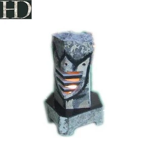 Outdoor Basalt Lamp Hand Carved Natural Stone Lamps for Garden