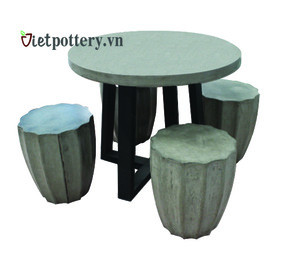 Outdoor furniture concrete top restaurant dining table