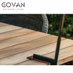Outdoor Furniture New Design Modern Style Garden Hotel Solid Teak Wood Dining Table