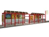 Outdoor Metal Bus Stop Shelters Advertising Steel Structure Solar Bus Shelter