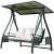Import Outdoor Pation Furniture Cast Aluminum 3-Seater swing chair with Solar light  Solar swing chair from China