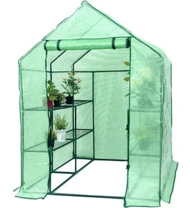 Outdoor Portable Greenhouse Mini Walk In 3 Tiers 12 Shelves Stands Small Shelving Green House for Herb and Flower