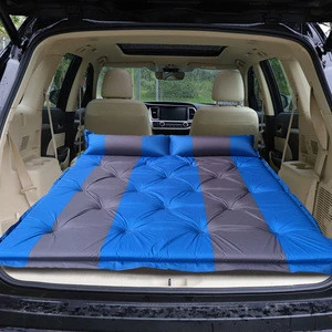 Outdoor travel camping car inflatable mattress suede fabric air mat cushion automatic inflatable car air bed for SUV back seat