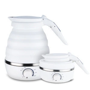Outdoor travel foldable hot water kettle portable silicone high temperature resistant electric kettle