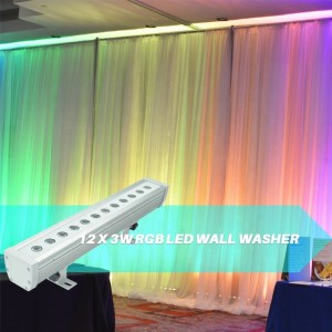 Outdoor Waterproof DMX512 RGB 12x3w LED Wall washer Bar