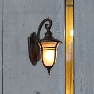 Outside Lights Waterproof Aluminum Glass Vintagee 27 LED antique Outdoor wall lantern lamp