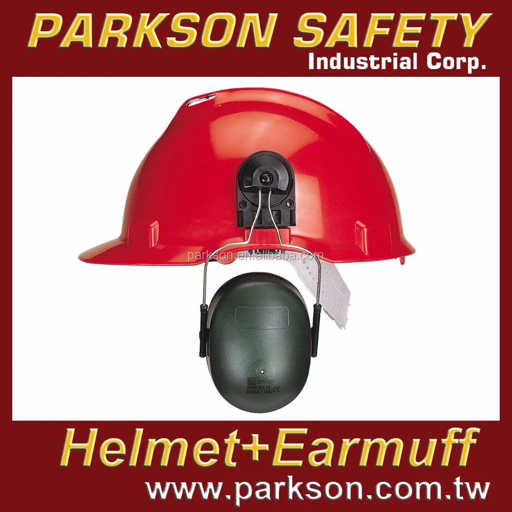 PARKSON SAFETY Taiwan Industrial Worker Head Protection Safety Helmet with Earmuff CE EN397 ANSI Z89.1