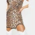Import Party Club Dresses Ladies Women Leopard Sequin Cowl Neck Split Bodycon Mini Dress from China