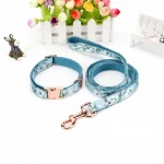 personalized floral pattern dog collar & leash