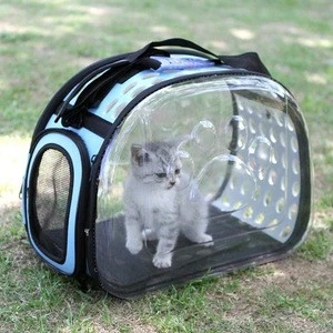 Pet cat Dog Transparent Capsule Collapsible Bag pet Travel Bag Breathable Outdoor Backpacking Carrying