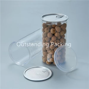PET Plastic Can Food Storage Container Easy Open Lid Jar