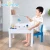 Import Plastic Baby Study Activity Playing Building Block Kids Play Table Chairs Play Set from China