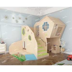 Popular Toy House Play Structure Indoor, Pre-school Educational Equipment Wooden Kids Play Area Indoor