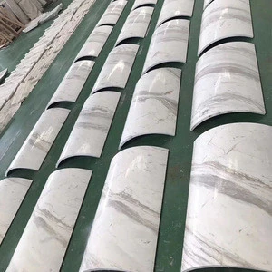 Popular Volakas white marble round pillar for hotel decoration