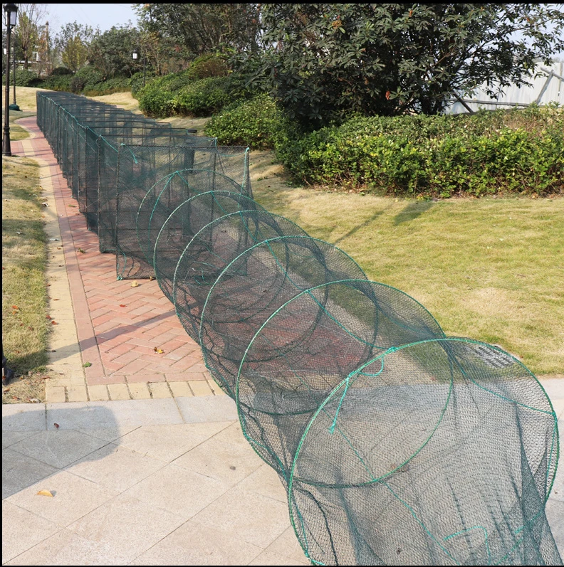 portable folded 20m long catching crab fishing trap cage