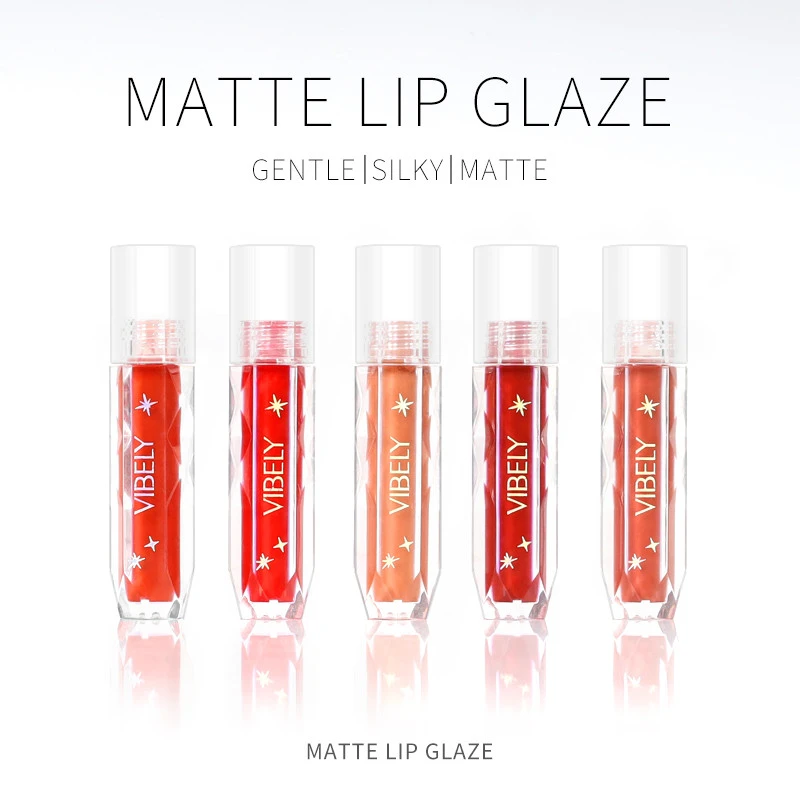 Portable Long Lasting Waterproof Lip Glaze Soft Silky Plump Stereo Lip Matte Lip Gloss