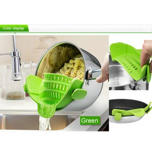 Pot Bowl Funnel Strainer Food Grade Silicone Kitchen Tool Rice Noodles Washing Colander Household Gadget Leakproof Drainer