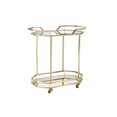 Premium Luxury Designer Handmade Metal Trolly For Hotel Room Service Multi Tier Customized Bar Trolly Cart Tea Coffee Serving
