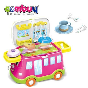 Pretend play colour cart plastic toys cooking kitchen sets for kids