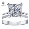 Princess cut diamond engagement ring in 14kt white gold,  fashion cubic zirconia ring