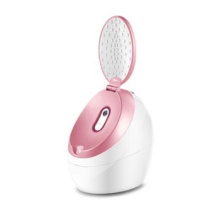 professional electric portable hot mist home use led light vaporizer face steamer machine nano ionic facial steamer with mirror