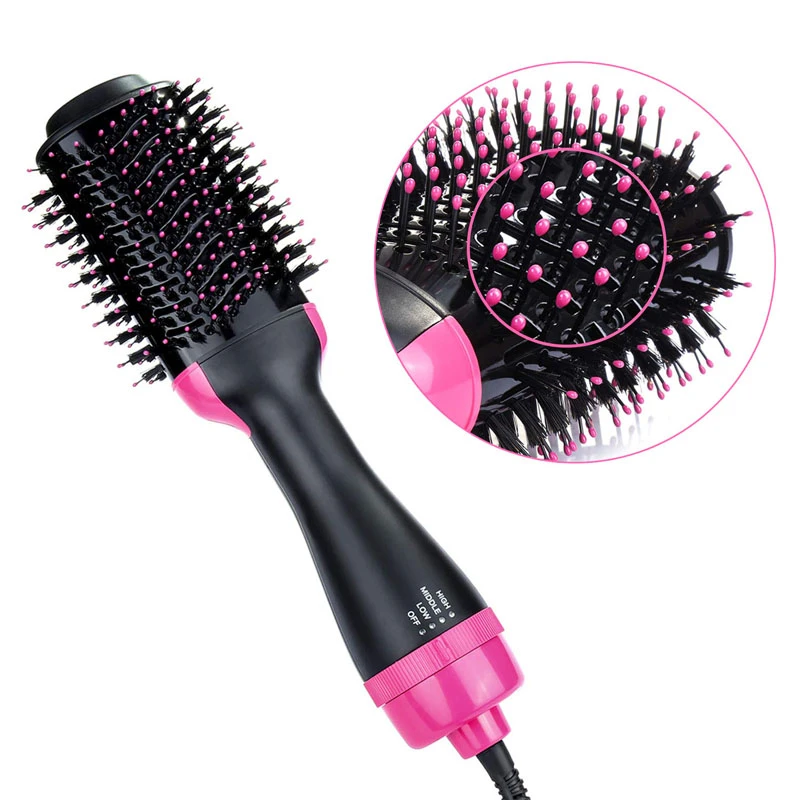 Professional Hot Air Brush Hair Dryer 3 In 1 Hair Blow Dryer Brush Comb Straightening Styler