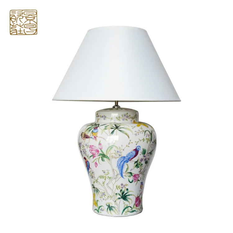 Professional manufacturer porcelain vase table lamp, holder hotel restaurant office table lamp for home decor
