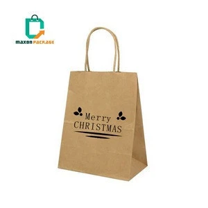Promotion Eco Friendly Customized Design Printed Shopping Small White Kraft Paper Gift Bag