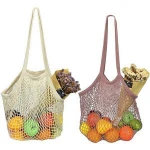 Promotional Custom Logo Eco Organic Cotton Mesh Net shopping Bag Reusable Food Produce Bags For Vegetable Fruit Packing
