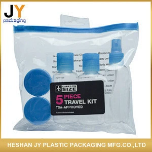 Promotional gift cosmetic spray bottle set travel kit for airline cream jar screw cap bottle set travel kit
