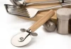 Promotional item stainless steel pizza cutter with wooden handle Pizza Tools