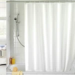 Pure color Mildew Resistant Fabric 72x72 inch Waterproof Water Repellent Antibacterial Classic hotel White Shower Curtain